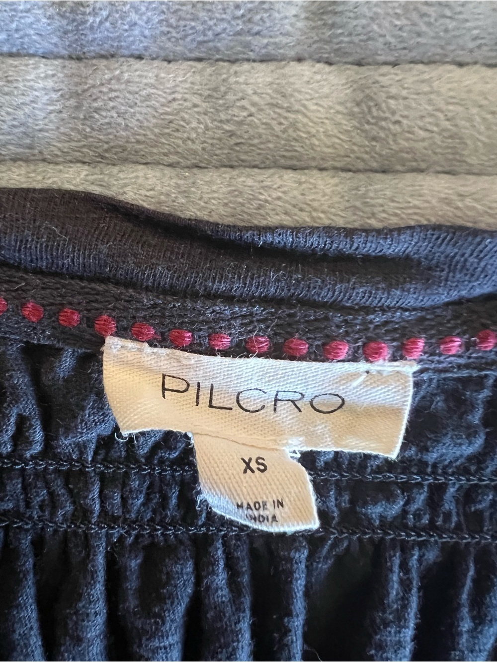 Pilcro Black Smocked Long-Sleeve Peplum Top - Picture 2 of 4